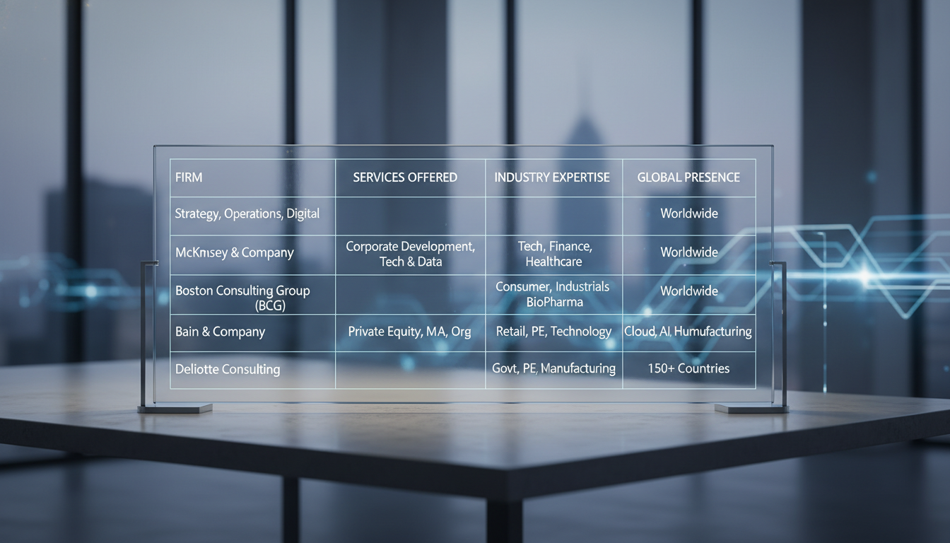 Top Business Management Consulting Firms: Comparison Table - business management consulting | Amin Ferdowsi