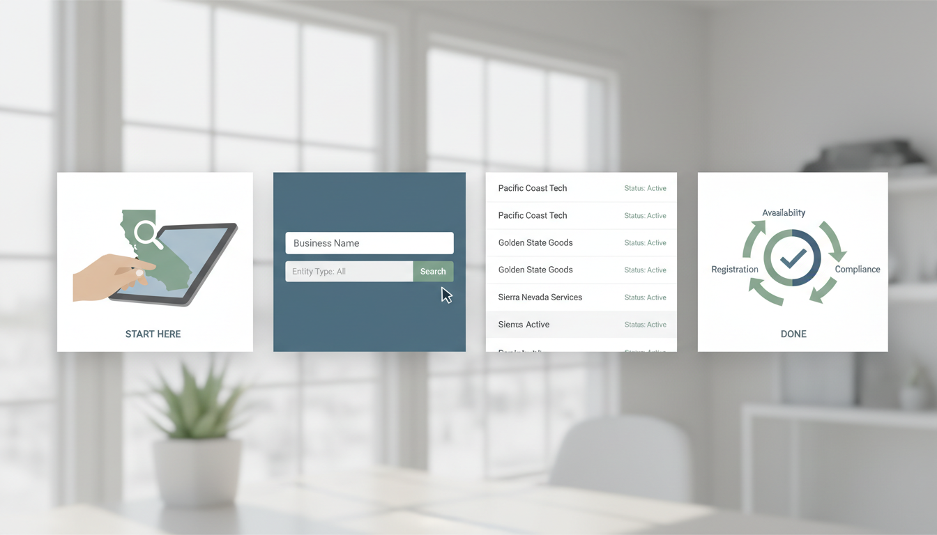Step-by-Step Search Process ,  california business entity search guide by Amin Ferdowsi
