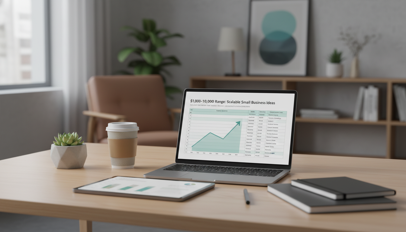 $1,000-$10,000 Range: Scalable Small Business Ideas ,  small business ideas guide by Amin Ferdowsi
