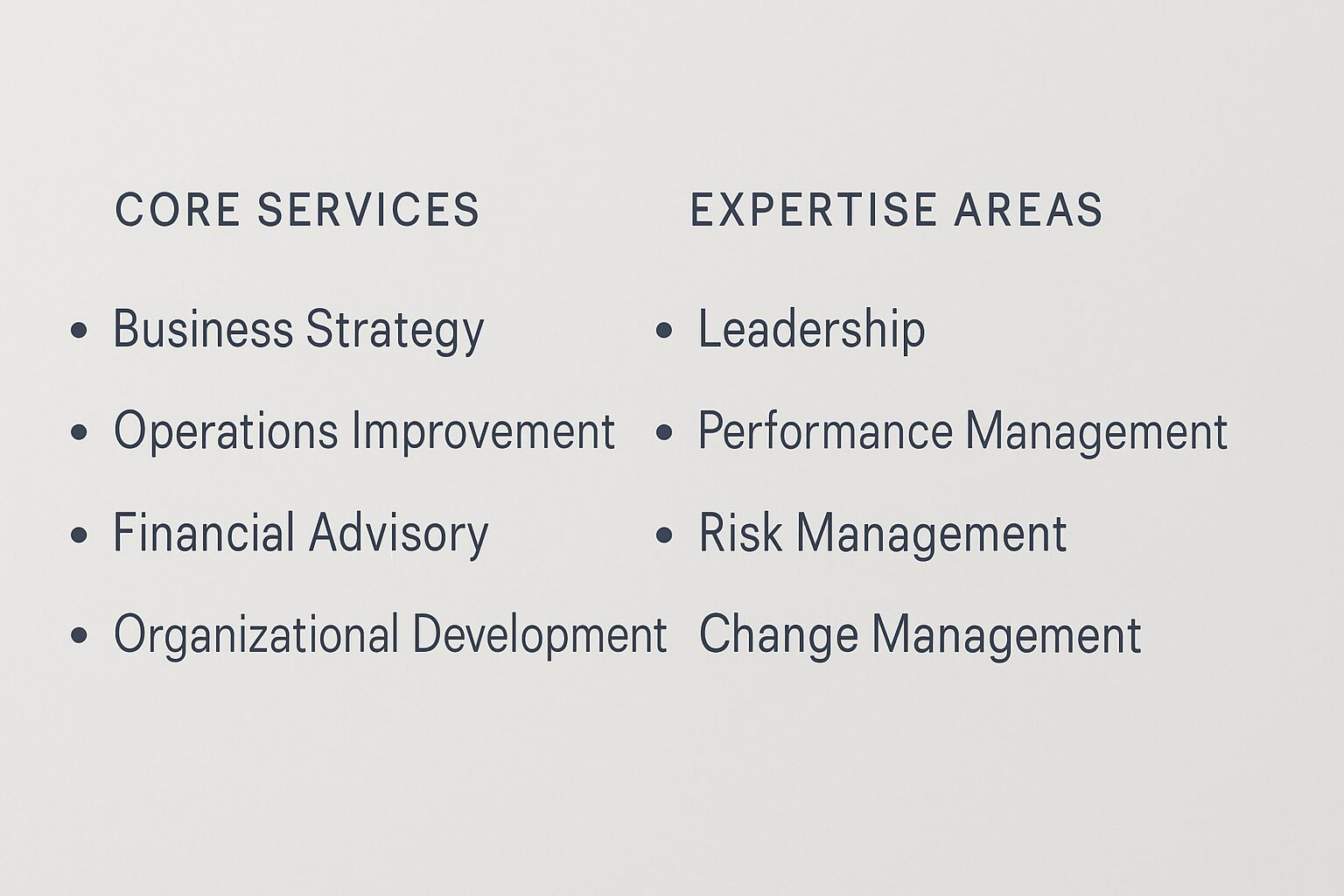 The Core Services and Expertise Areas - consultant business management | Amin Ferdowsi