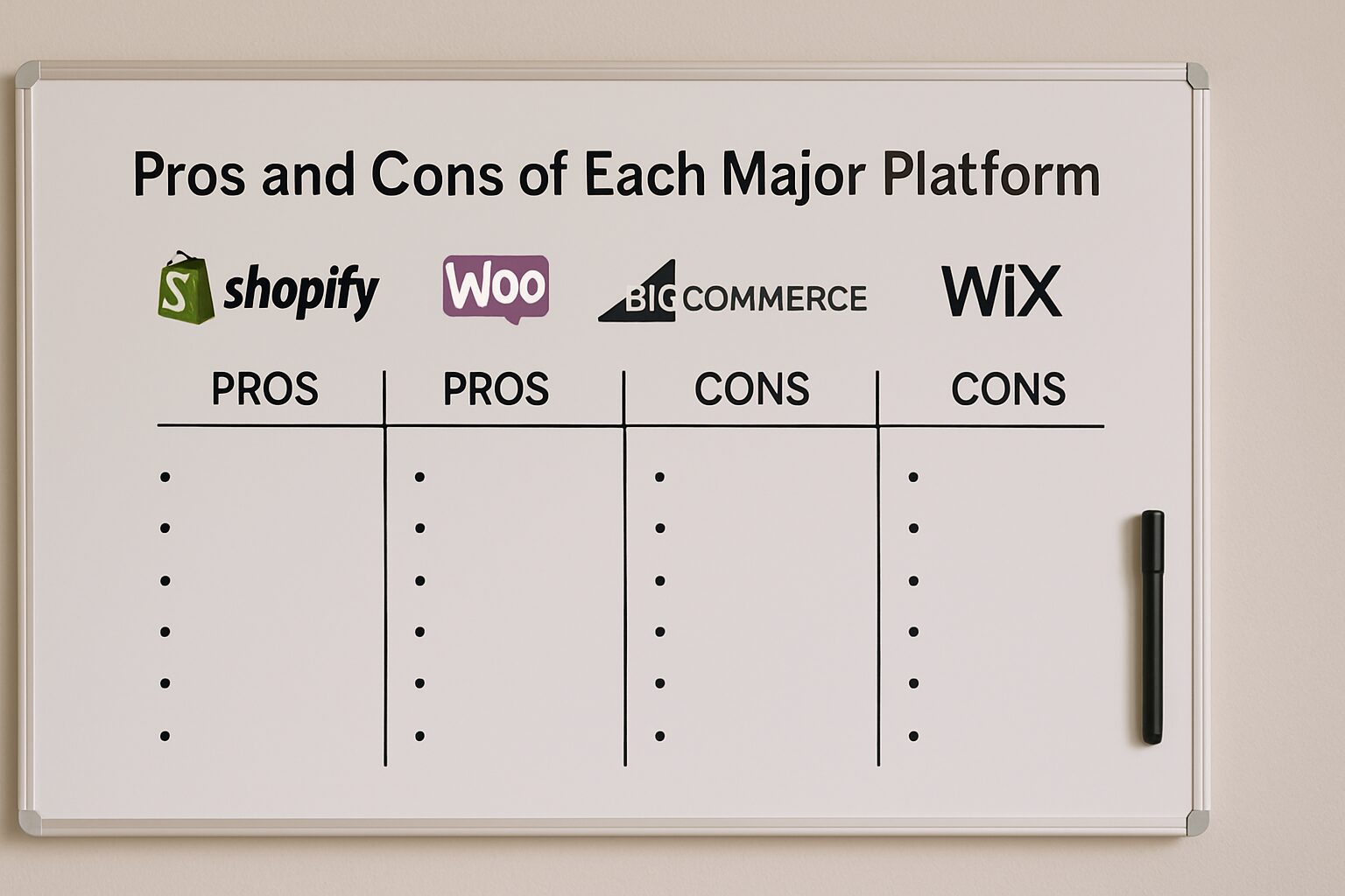 Pros and Cons of Each Major Platform - ecommerce platform comparison | Amin Ferdowsi